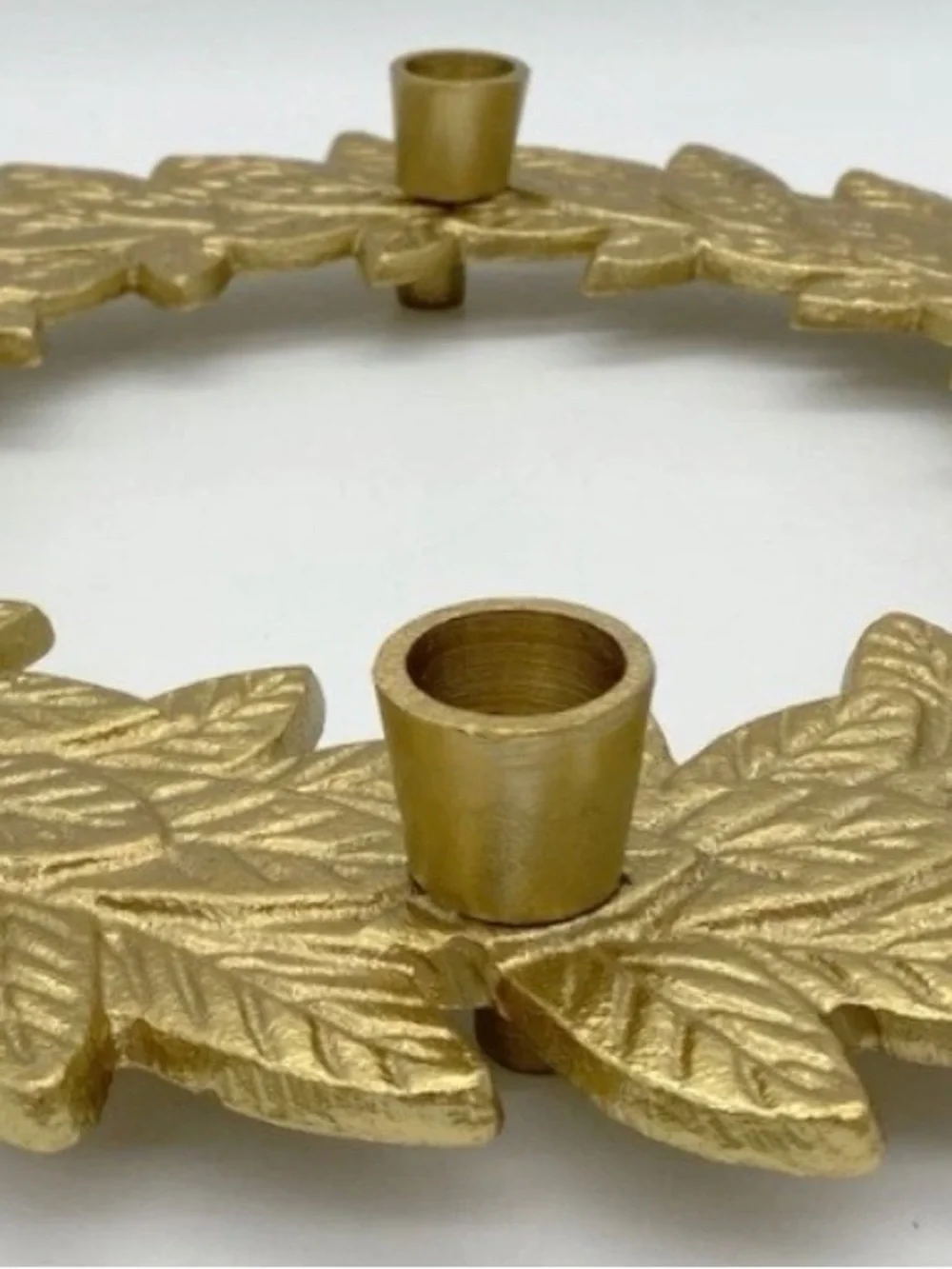 Metal Leaf Wreath Candle Holder - Home Holiday Decor